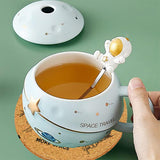 Yalucky Kawaii Astronaut Cup Space Embossed Planet Mug, Cute Ceramic