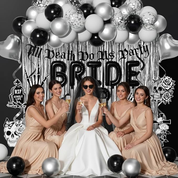 Bride or Die Bachelorette Party Decorations 100pcs with Till Death
