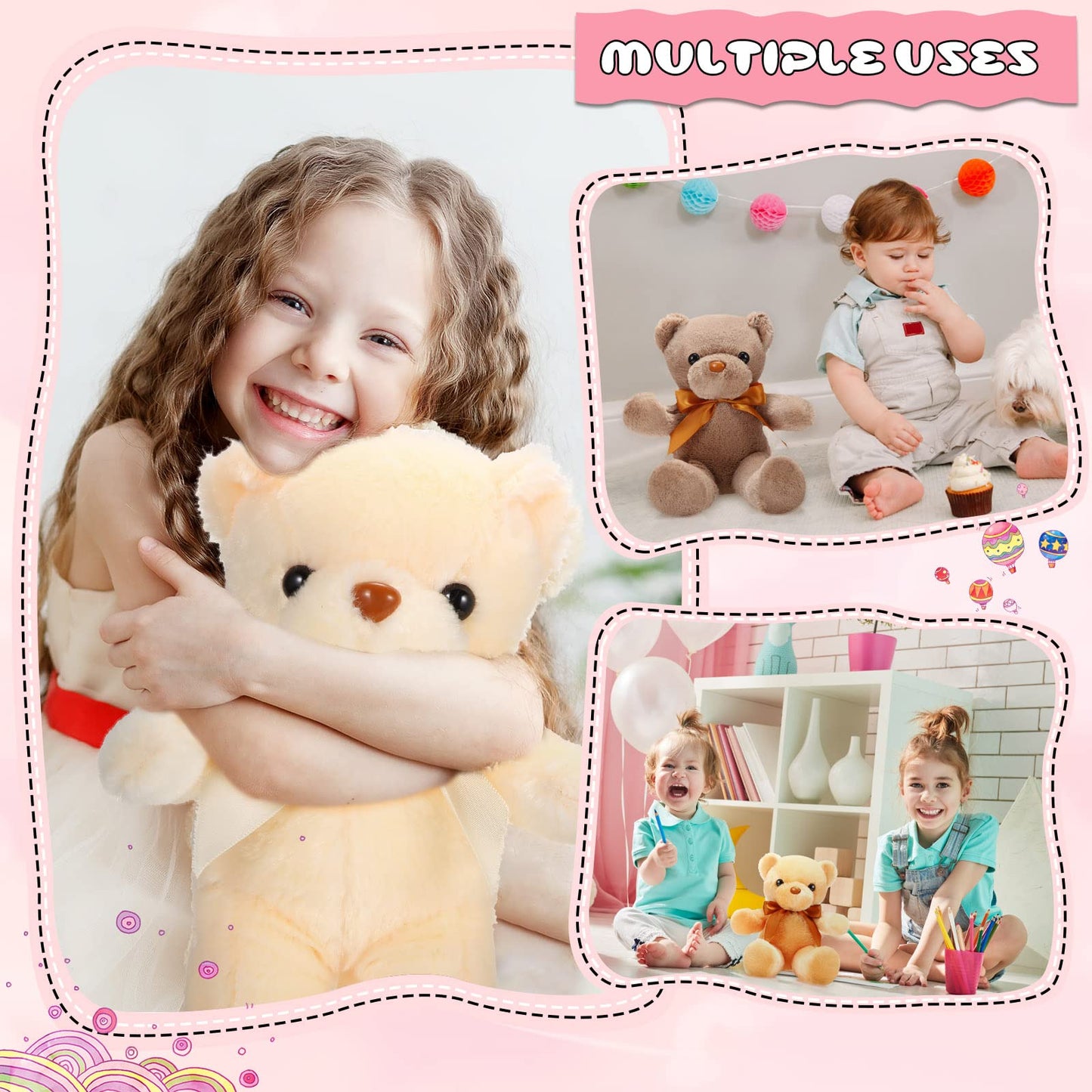 Skylety 10 Pcs 12 Inch Bears Bulk Stuffed Animals Soft Gift Plush