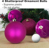 Fuchsia 4.0" X Large Christmas Balls - Christmas Tree Decoration