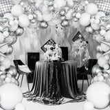 White and Silver Balloon Arch Garland Kit,White Silver Star Confetti