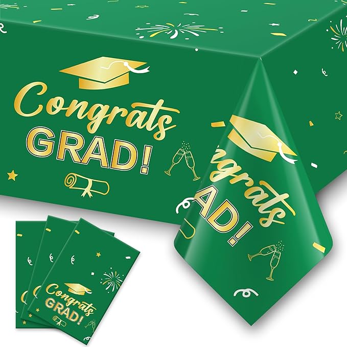 Slergut Green and Gold Graduation Decorations 2026, 3 Pack Graduation