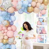 164PCS Gender Reveal Balloon Boxes Decorations Pink and Blue Balloon