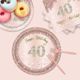 24 Sets 40th Rose Gold Birthday Party Decrations for Women 40