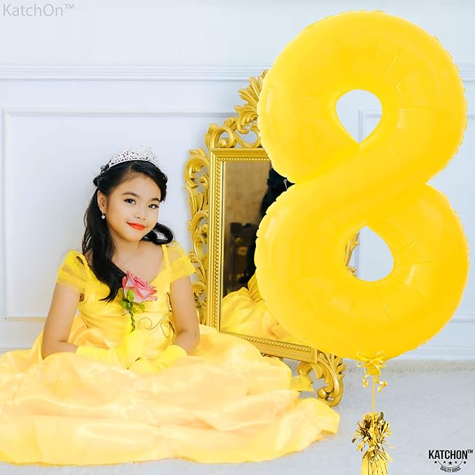 KatchOn, Yellow Number 8 Balloon - Huge, 40 Inch | 8 Balloon for 8th