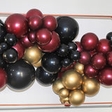 HILAVO Black Burgundy Gold Balloons 12 Inch Burgundy Maroon Red Black