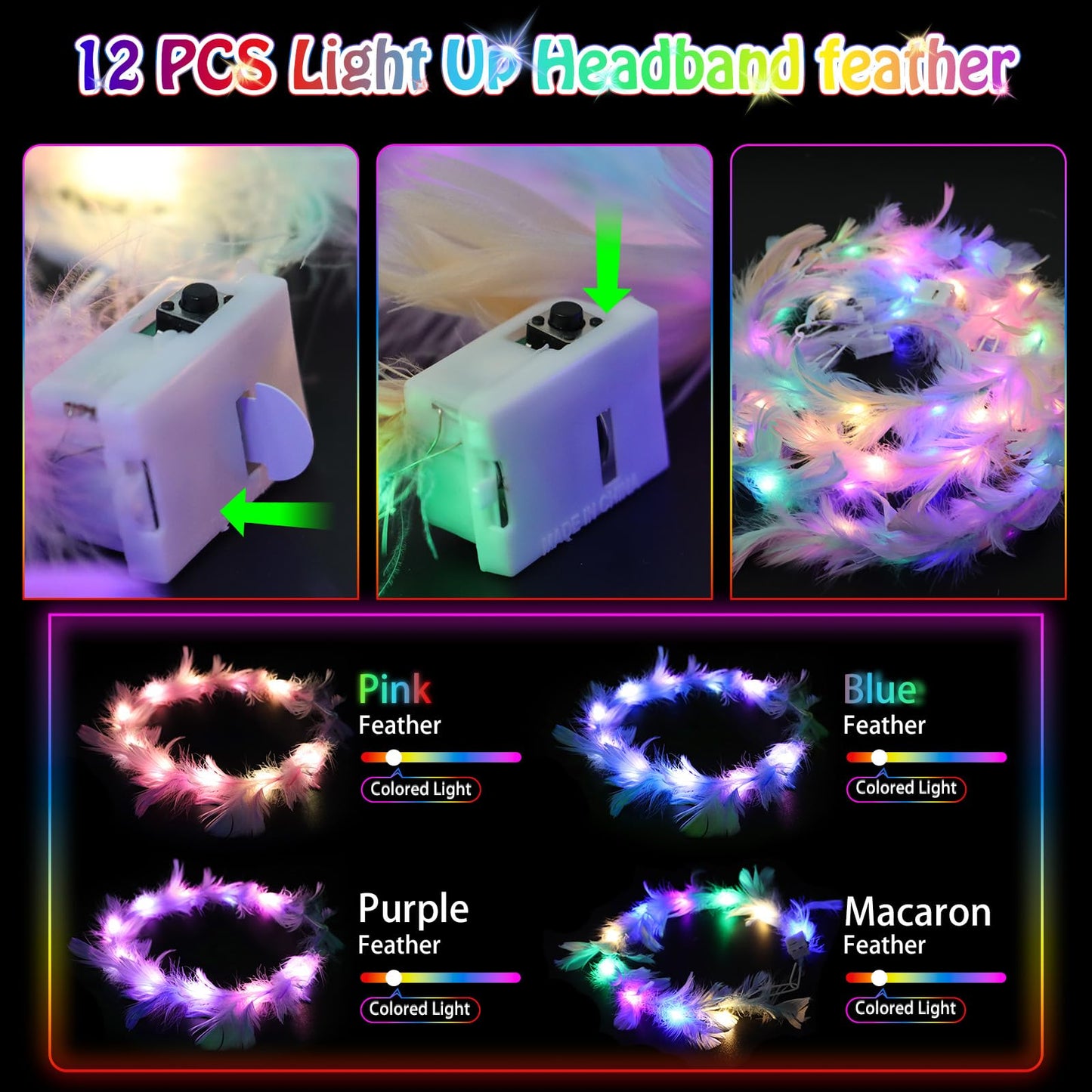 156 PCS Glow in the Dark Valentines Day Party Supplies, 12 Light Up