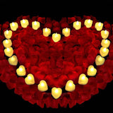 Valentines Decorations Red Rose Petals and Candles Set 1000 Pcs Fake