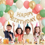 Zesliwy Sage Green Pink Gold Balloons,50Pcs 12Inch Dusty Mint Green