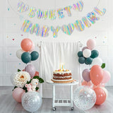Iridescent Baby Shower Banner for Girl, Pre-Strung Sweet Baby Girl