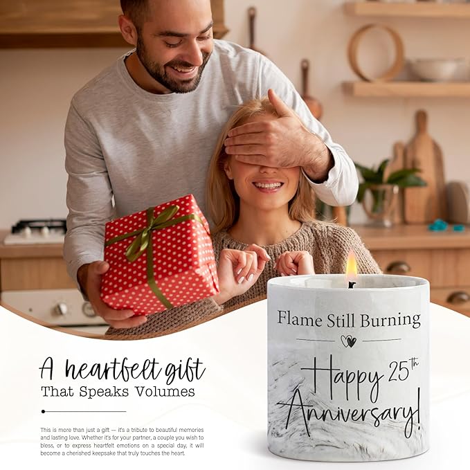 25th Anniversary Candle 25th Wedding Anniversary Present for Couple