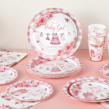 168Pcs Baby Shower Decorations for Girl, Pink Floral Baby Shower