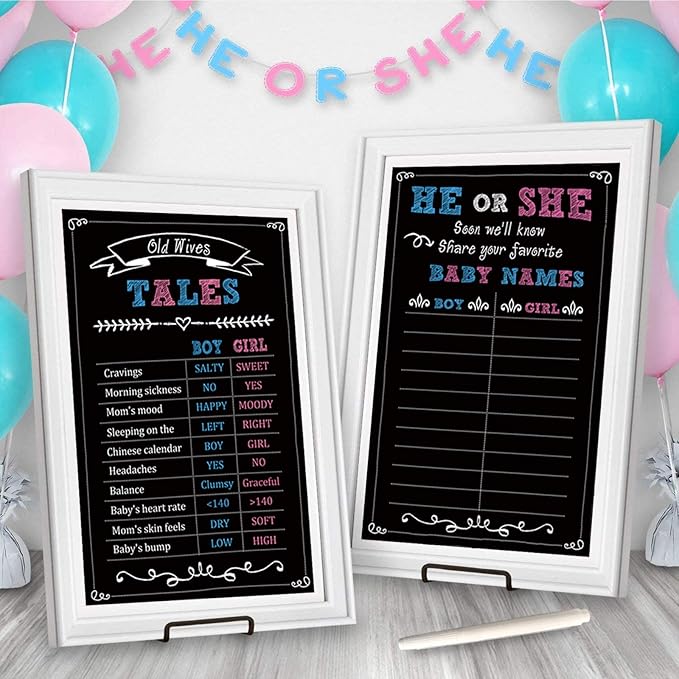 Baby Gender Reveal Party Supplies Kit Photo Props Games Decorations