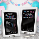 Baby Gender Reveal Party Supplies Kit Photo Props Games Decorations