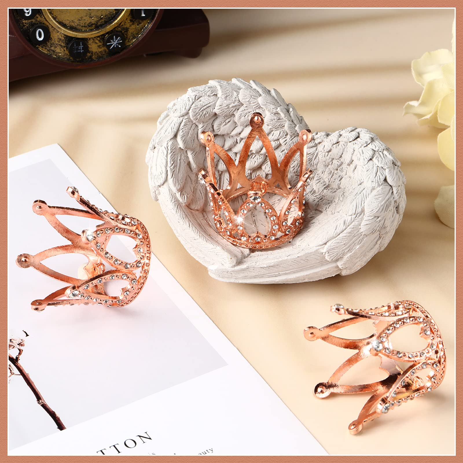 24 Pcs Crown Cake Topper Mini Baby Crown Tiny Queen Small Alloy