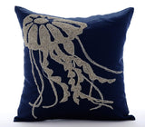 The HomeCentric Navy Blue Decorative Pillowcases Pack of 2, 16x16 inch