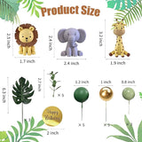 25 PCS Safari Animal Cake Toppers Jungle Wild Cake Decorations with
