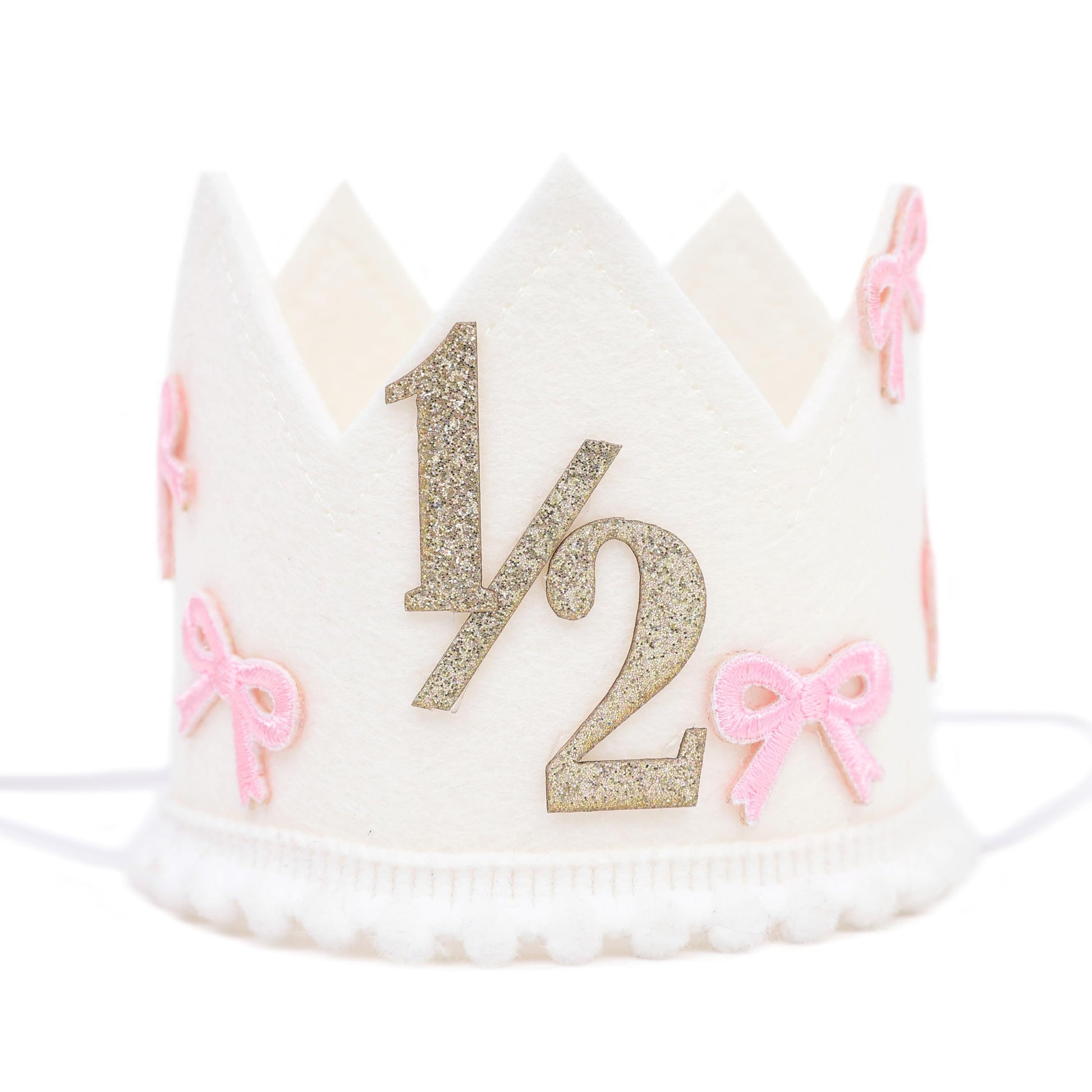 Jissoo Bow 1/2 Birthday Crown - 6 Months Birthday Decorations,Little