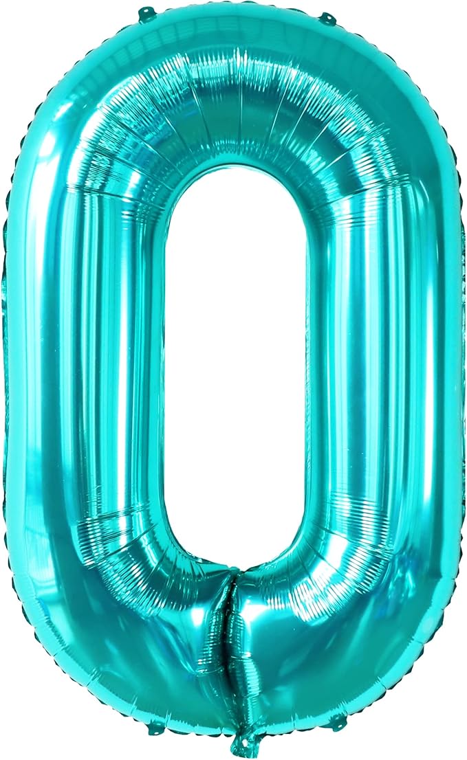 KatchOn, Huge Aqua Blue 0 Balloons - 40 Inch | Turquoise Balloons |