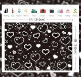 Black Heart Early 2000s Backdrop 7x5FT Valentine's Day Photography