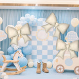4Pcs Giant Bow Balloons, 97.5cm/38in Big Elegant Coquette Theme Cream