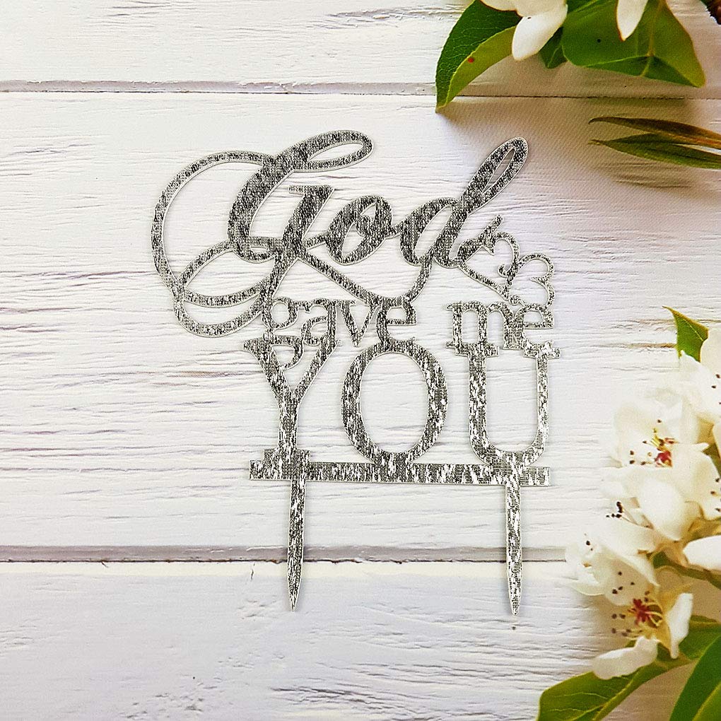 God Gave Me You Wedding Cake Topper for Wedding/Engagement/Marria Silv