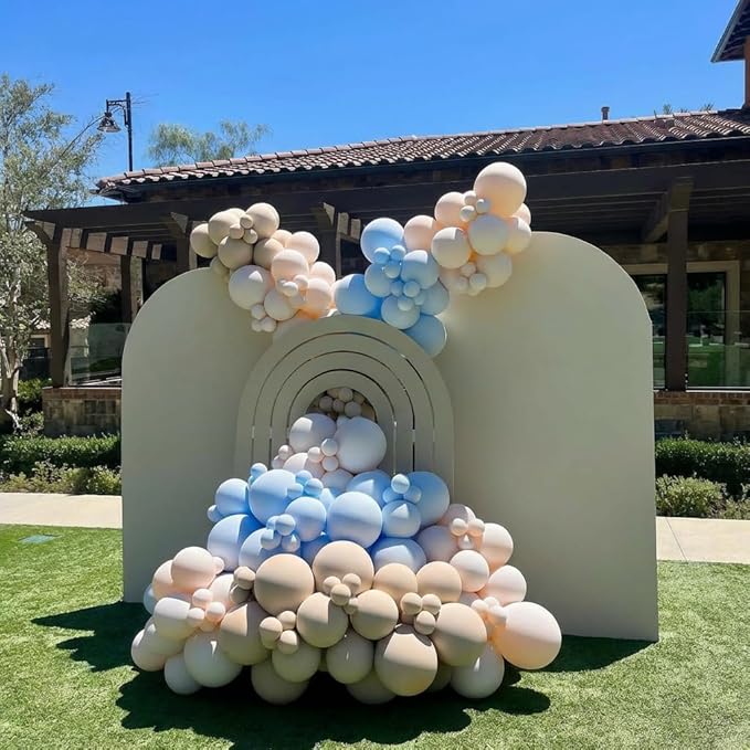 Gender Reveal Balloons, 60Pcs 12Inch Dusty Pink Blue White Gold