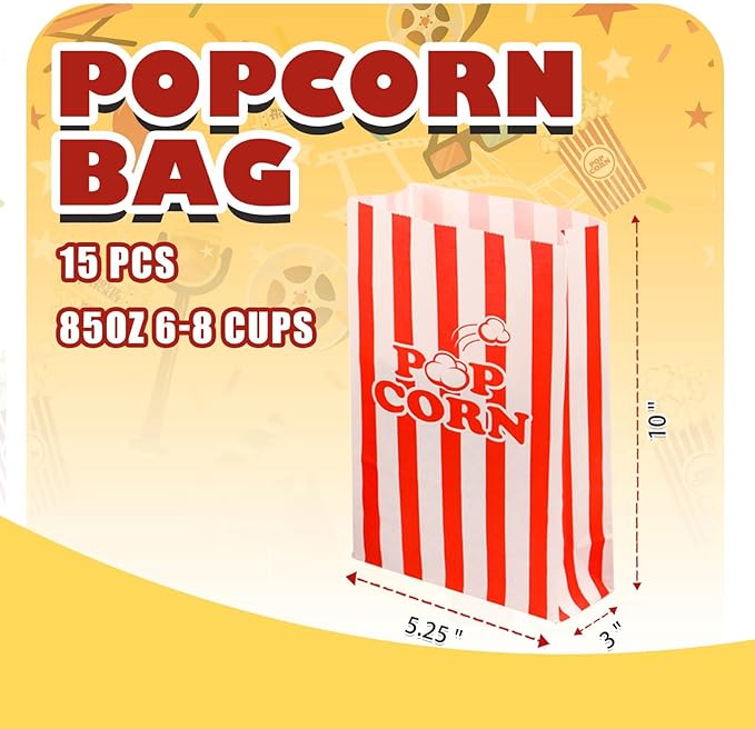 45 Pcs Movie Night Snack Tray with Popcorn Bags Movie Night Supplies