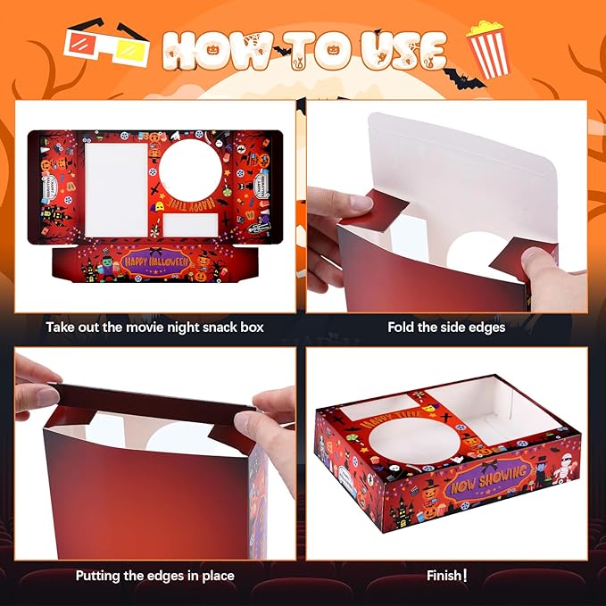 36 Pcs Movie Night Snack Trays Theater Snack