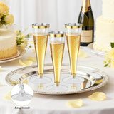 200 Pack Champagne Flutes Plastic Wine Glasses Disposable, 4.5 Oz