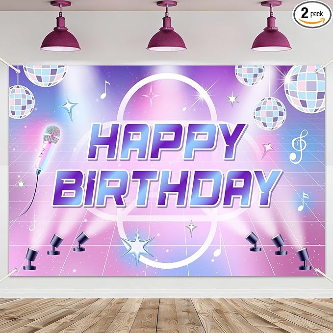 K-POP Theme Birthday Party Backdrop Decorations Magical Music Movie