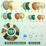 Amandir 153pcs Green Brown Balloon Garland Arch Kit, Different Sizes