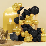 PartyWoo Black and Glod Balloons 140pcs Different Sizes of 18 12 10 5
