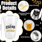 Retirement Party Decoration Cups 50pcs 16 Oz Plastic Clear Drinking