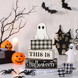 4 Pcs Ghost Halloween Decor Black and White Halloween Tiered Tray