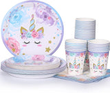 Unicorn Party Supplies Rainbow Unicorn Plates and Napkin Sets for