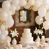 Ivory White Balloon,145pcs Premium Latex Khaki Balloons Arch Kit