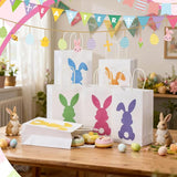 48 Pcs Easter Bunny Bags Bulk for Gifts Goodies with Handles Paper
