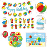 Beach Ball Birthday Party Decorations Includes Banner Cake Topper