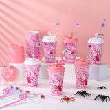 Yungyan 36 Sets Pink Spider Party Favors Goodie Cups with Lids and