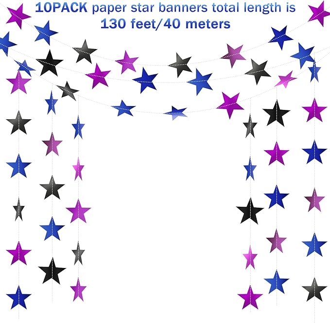 Patelai Glitter Star Garland Banner 2026 Graduation Decor 130 Feet #20