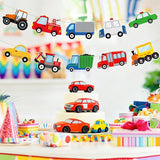 Hooqict Happy Birthday Banner Transportation Birthday Decorations Car