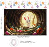 Easter Banner Polyester 43x70.86 Inches Banner Easter for Indoor
