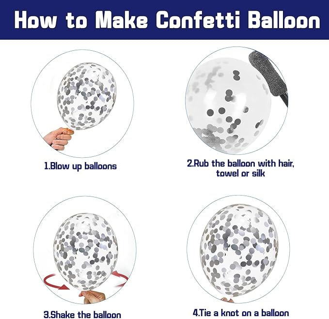 Zesliwy Navy Blue Silver Balloons Kit,50pcs 12inch Royal Dark Blue