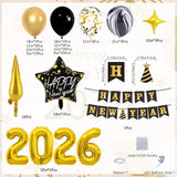 DBKL Black and Gold Balloon Garland Arch Kit, New Years Balloons with