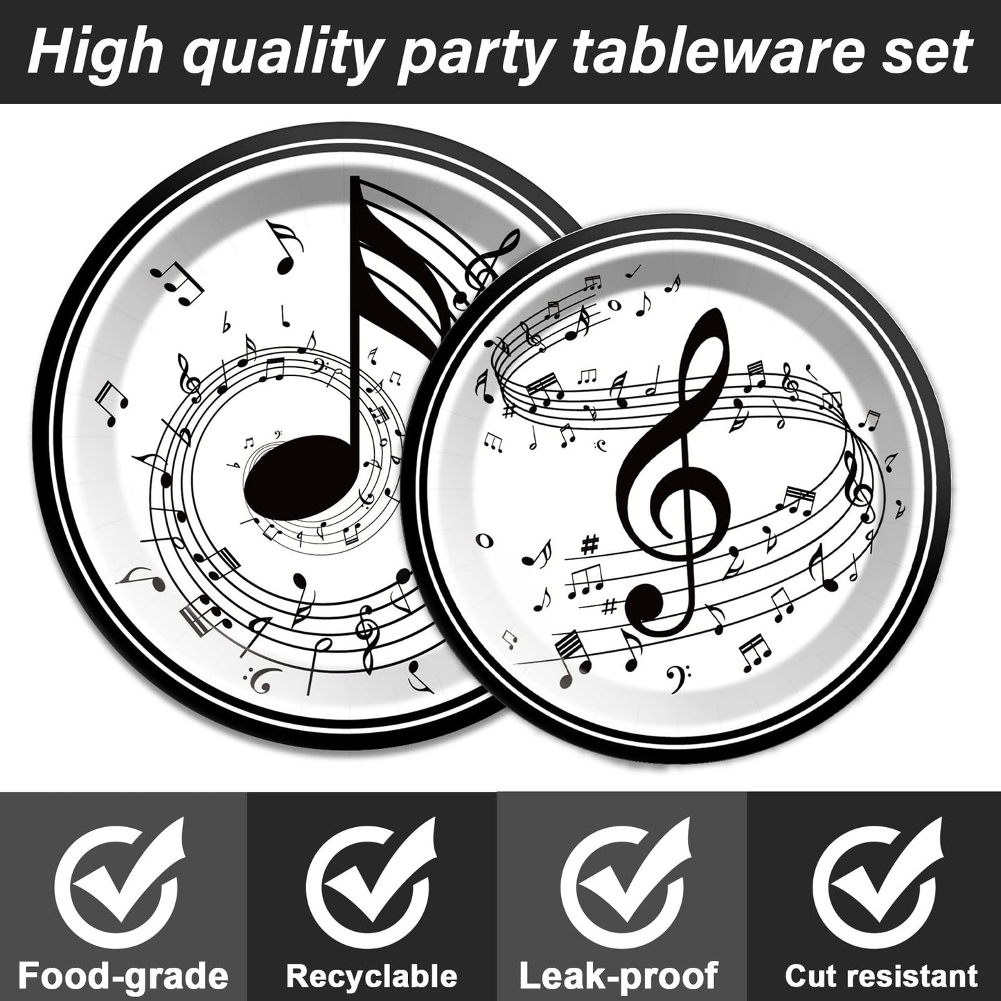 Musical Note Plates Napkins Music Themed Party Tableware Musical Notes