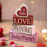 4 Pcs Valentine Table Decoration Wooden Be Mine Heart Decor