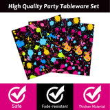 Neon Party Supplies for 24 Guests Neon Plates and Napkins Tableware