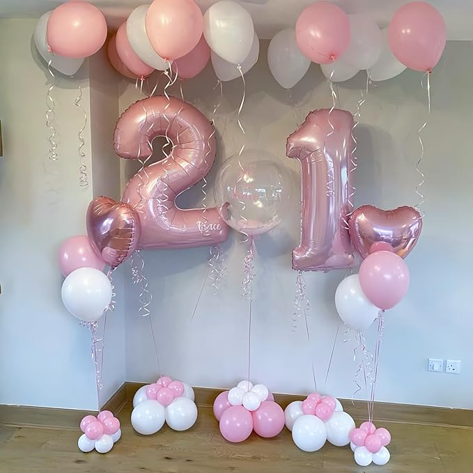 40 Inch Balloon Number 2 Pastel Pink, Large Foil Light Pink Number