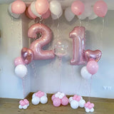 40 Inch Balloon Number 2 Pastel Pink, Large Foil Light Pink Number